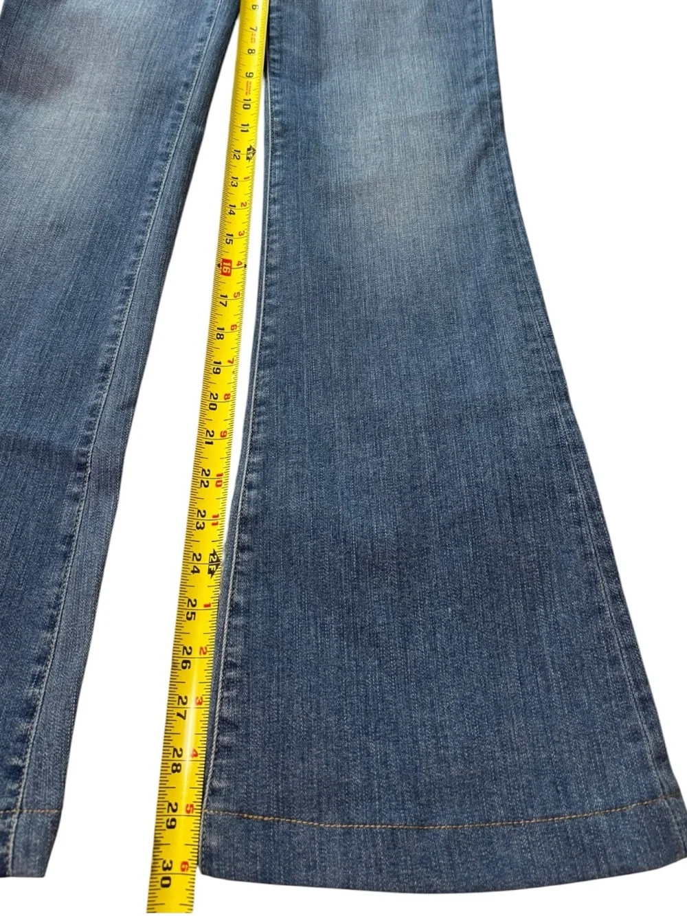 PAIGE Genevieve High Rise Flare Jeans North Star Distressed Wash Size 25